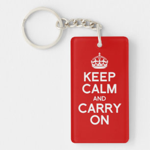 Einfach und klassisch Keep Calm and Carry On Schlüsselanhänger