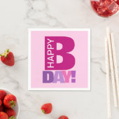 Einfach und lustig Pink Happy Bday Paper Napkins Serviette (Beispiel)