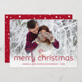 Einfach und lustig rot | Frohe Weihnachten Foto (Vorne/Hinten)