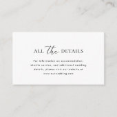 Einfach und Minimalistisch | Angaben zur Hochzeit Begleitkarte (Vorderseite)