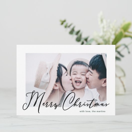 Einfach und minimalistisch Stilvolles Weihnachts-F (Stehend Vorderseite)