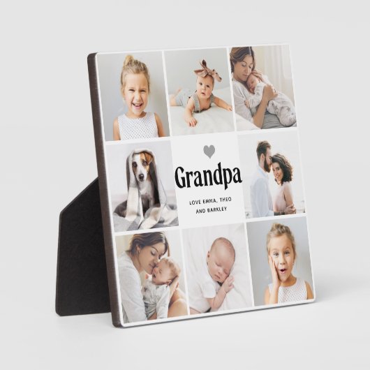 Einfach und modern | FotoCollage für Opa Fotoplatte (Vorderseite)