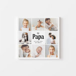 Einfach und modern | FotoCollage für Papa Künstlicher Leinwanddruck<br><div class="desc">Dieser schlichte Schwarzweißdruck verfügt über ein Foto-Raster mit acht Fotos Ihrer Familie und eine kühne moderne Typografie, die "papa" sagt. Es gibt auch ein niedliches, neutrales graues Herz. Ein einfacher und minimalistischer Sake für Ihren Großvater oder Großvater am Vatertag oder jedes Mal, wenn Sie gewollt, um ihn lassen wissen, wie...</div>