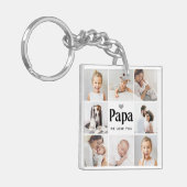 Einfach und modern | FotoCollage für Papa Schlüsselanhänger (Vorderseite links)