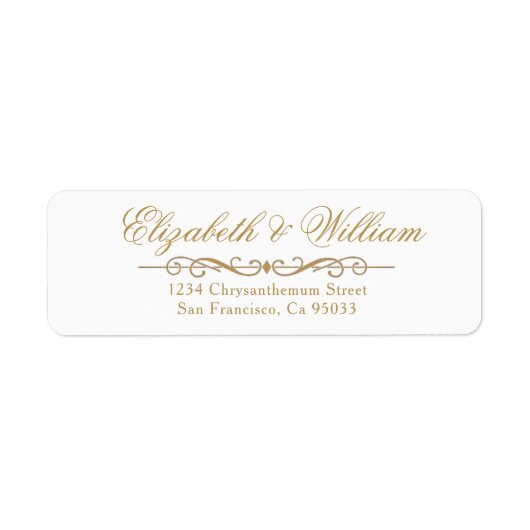 Einfach und modern: Golden Return Address Label (Vorne)