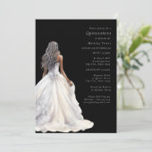 Einfach und modern in Schwarz und Weiß, Quinceañer Einladung (Stehend Vorderseite)