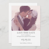 Einfach und modern Save the Date mit Foto Einladung (Vorne/Hinten)