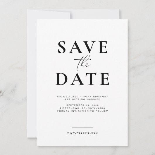 Einfach und modern Save the Date mit Foto Einladung (Vorderseite)