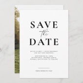 Einfach und modern Save the Date mit Foto Einladung (Vorne/Hinten)