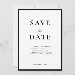 Einfach und modern Save the Date mit Foto Invitat Einladung