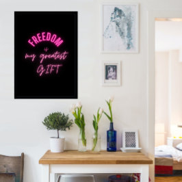 Einfach und Motivierend mit neonrosa Typografie Poster