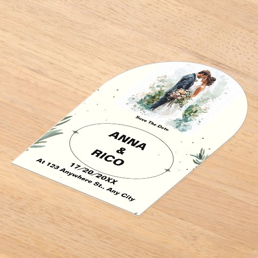 EINFACH UND ROMANTISCH: ROMANTISCH SPEICHERN SIE D ACRYLEINLADUNGEN (Ablage )