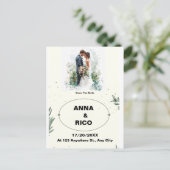 EINFACH UND ROMANTISCH: ROMANTISCH SPEICHERN SIE D POSTKARTE (Stehend Vorderseite)