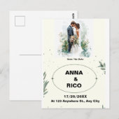 EINFACH UND ROMANTISCH: ROMANTISCH SPEICHERN SIE D POSTKARTE (Vorne/Hinten)