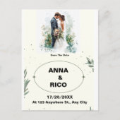 EINFACH UND ROMANTISCH: ROMANTISCH SPEICHERN SIE D POSTKARTE (Vorderseite)