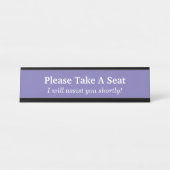 Einfach und Schlicht "Bitte nehmen Sie Platz" Schreibtischnamensplakette (Vorderseite )