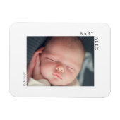 Einfach und stilvoll Baby-Foto Name und Geburtsdat Magnet (Horizontal)