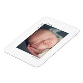 Einfach und stilvoll Baby-Foto Name und Geburtsdat Magnet (Linke Seite)