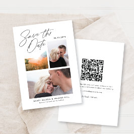 Einfach und stilvoll: Drei Foto handschriftlich Save The Date