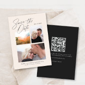 Einfach und stilvoll: Drei Fotos handgeschrieben Save The Date
