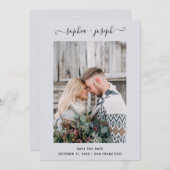 Einfach und stilvoll | Foto Minimal sehr hell blau Save The Date (Vorne/Hinten)