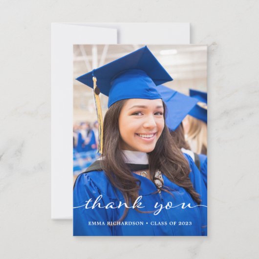 Einfach und stilvoll | Moderner Abschluss mit zwei Dankeskarte (Vorderseite)