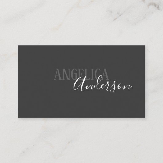 Einfach und stilvoll (weiß / grau) visitenkarte (Vorderseite)