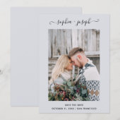 Einfach und Stylisch | Foto Minimal Hellblau Save The Date (Vorne/Hinten)