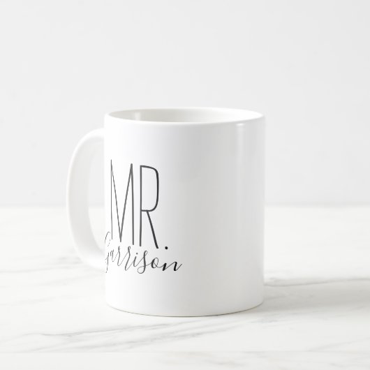 Einfach und süß Personalisiert Mr. Monogram Kaffeetasse (Vorderseite Links)