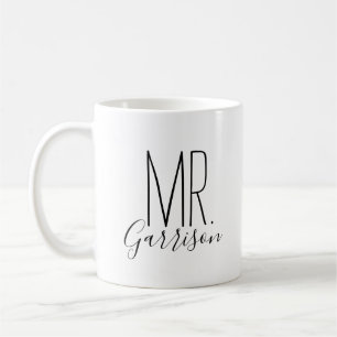 Einfach und Süß Personalisiertes Herr Monogramm Kaffeetasse