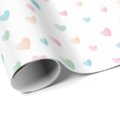 Einfach und süß Schöne Pastel Hearts Geschenkpapier (Rolleneckpunkt)