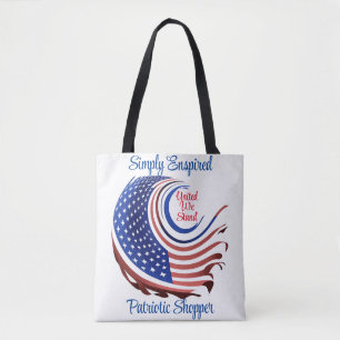 Einfach "United We Stand Patriotic Shopper" angesp Tasche