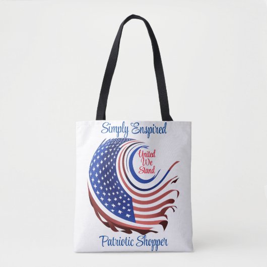 Einfach "United We Stand Patriotic Shopper" angesp Tasche (Vorderseite)