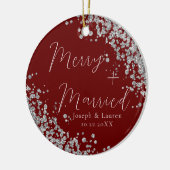 Einfach unser erstes Weihnachten als Verheiratet Keramik Ornament (Links)