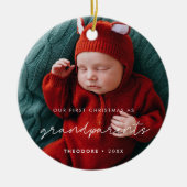 Einfach unsere ersten Weihnachten als Großeltern F Keramik Ornament (Vorne)