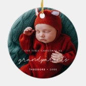 Einfach unsere ersten Weihnachten als Großeltern F Keramik Ornament (Hinten)