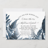 Einfach unsere neue Date Navy Hochzeit Gerettet Einladung (Vorderseite)