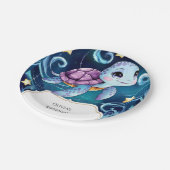Einfach unter dem Meer Boho Turtle Geburtstag Pappteller (Schrägansicht)
