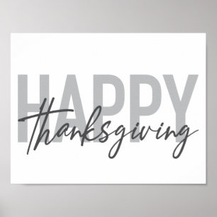 Einfach, urbane, trendige, moderne Happy Thanksgiv Poster