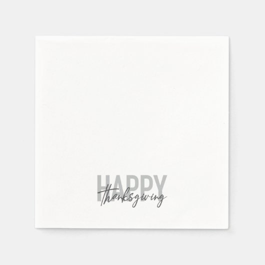 Einfach, urbane, trendige, moderne Happy Thanksgiv Serviette (Vorderseite)