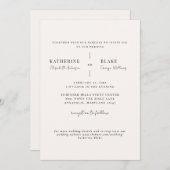Einfach US Light Champagne Website Wedding II Einladung (Vorne/Hinten)