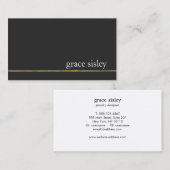 Einfach vergoldet Modernes, stilvolles Schwarz Visitenkarte (Vorne/Hinten)