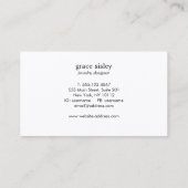 Einfach vergoldet Modernes, stilvolles Schwarz Visitenkarte (Rückseite)