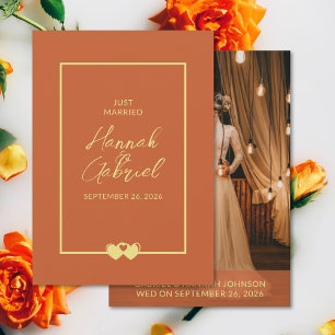 Einfach verheiratet Foto-Hochzeitkarte hinzufügen Ankündigung