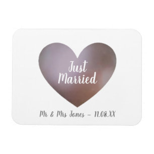 Einfach verheiratet, lila Herzgeschenk Magnet