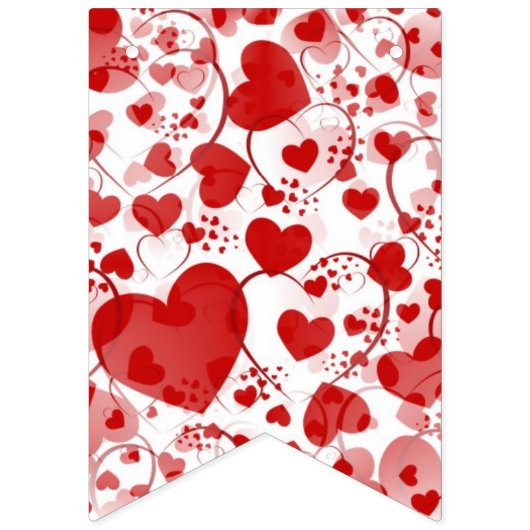 EINFACH VERHEIRATET - Muster der Herz-Liebe 2 Wimpelkette (Zweite Fahne)