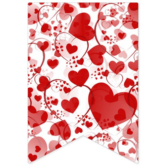 EINFACH VERHEIRATET - Muster der Herz-Liebe 2 Wimpelkette (Erste Fahne)