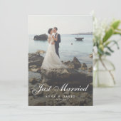 Einfach verheiratete Hochzeitskarte Einladung (Stehend Vorderseite)