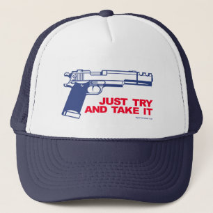 Einfach versuchen Sie und nehmen Sie ihm Hut Truckerkappe
