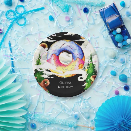 Einfach verzaubert Donut Birthday Pappteller (Party)